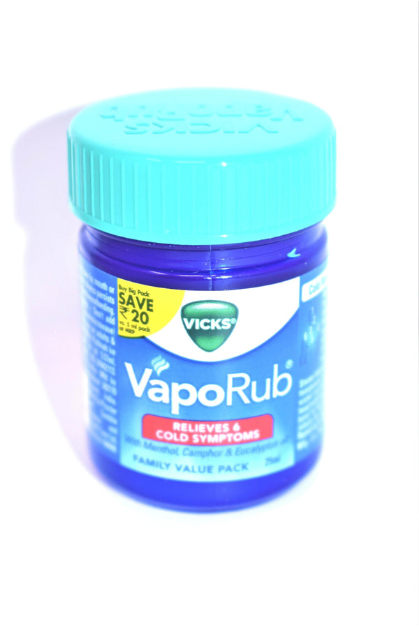 Vicks VapoRub blue jar with turquoise lid, family value pack, relieves 6 cold symptoms