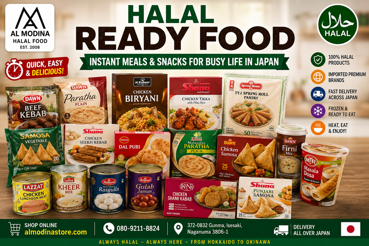 Halal Ready Food Collection in Japan | Instant Meals & Snacks at Al Modina