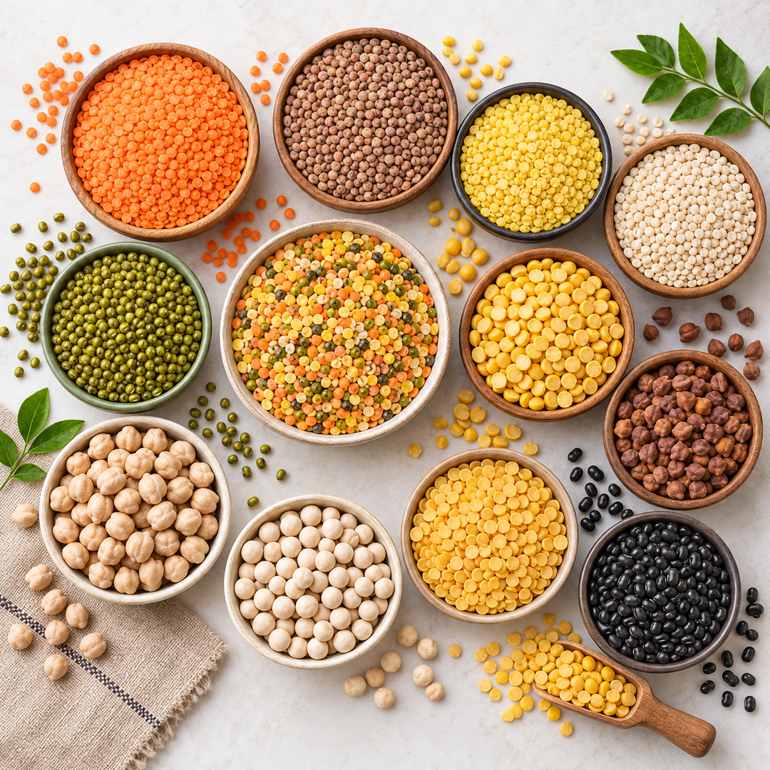 Lentils and dal collection featuring masoor dal, mung dal, chana dal, toor dal, mash dal, chickpeas and mixed pulses at AL MODINA Japan