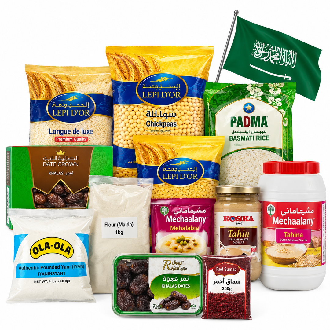 Arabian Items collection featuring basmati rice, chickpeas, dates, tahini, sumac, flour and Middle Eastern grocery products at AL MODINA Japan