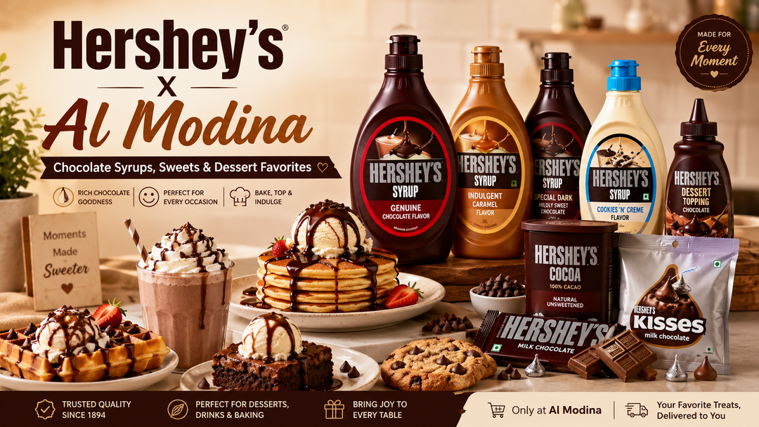 Hershey's products in Japan from AL MODINA with chocolate syrups, sweets and dessert toppings