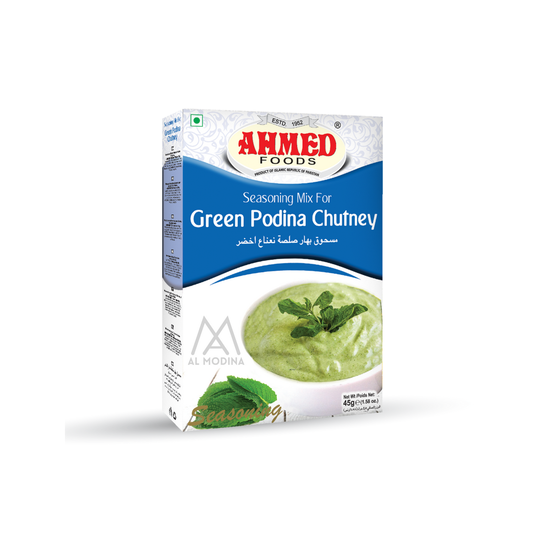 Green Podina Chutney Masala 50g by AHMED - AL MODINA