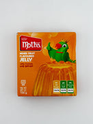 Motha mixed fruit flavoured jelly crystals box with green bird mascot and nutrition info