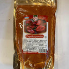 Package of halal paprika powder from Turkey with red pepper image and nutritional info