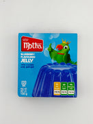 Motha blueberry flavoured jelly crystals box with green parrot mascot and nutrition facts