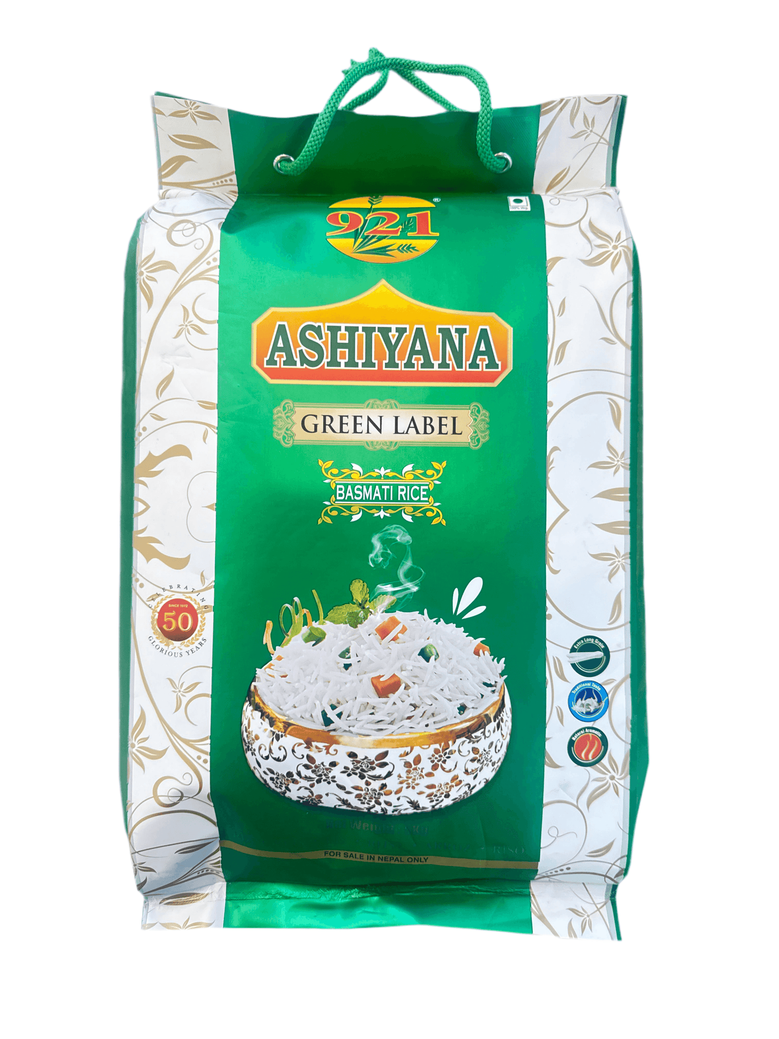 Ashiyana Green Label BASMATI RICE 5kg - AL MODINA
