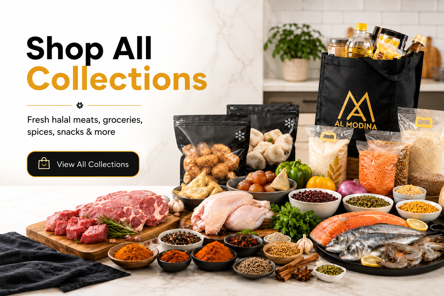 Shop Al Modina halal meats, seafood, rice, spices, snacks, and groceries online in Japan