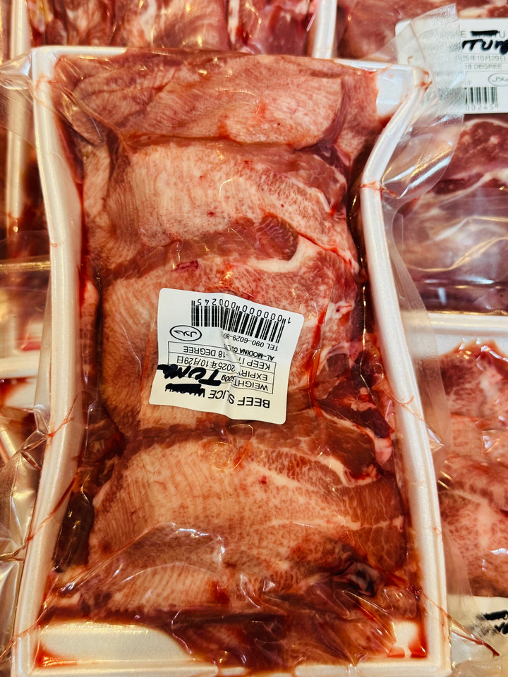 BEEF TONGUE SLICE 500g (TUNG) - AL MODINA