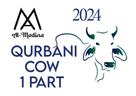 Al-Modina 2024 Qurbani cow 1 part logo with stylized cow head illustration