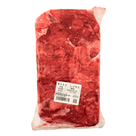 Vacuum-sealed package of raw beef lung with visible marbling and a label in Japanese
