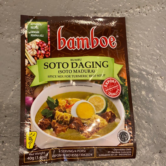 Soto daging seasoning mix by Bamboe