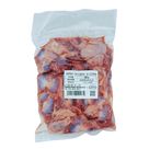 Vacuum-sealed package of Japan chicken gizzard with label showing product details and barcode