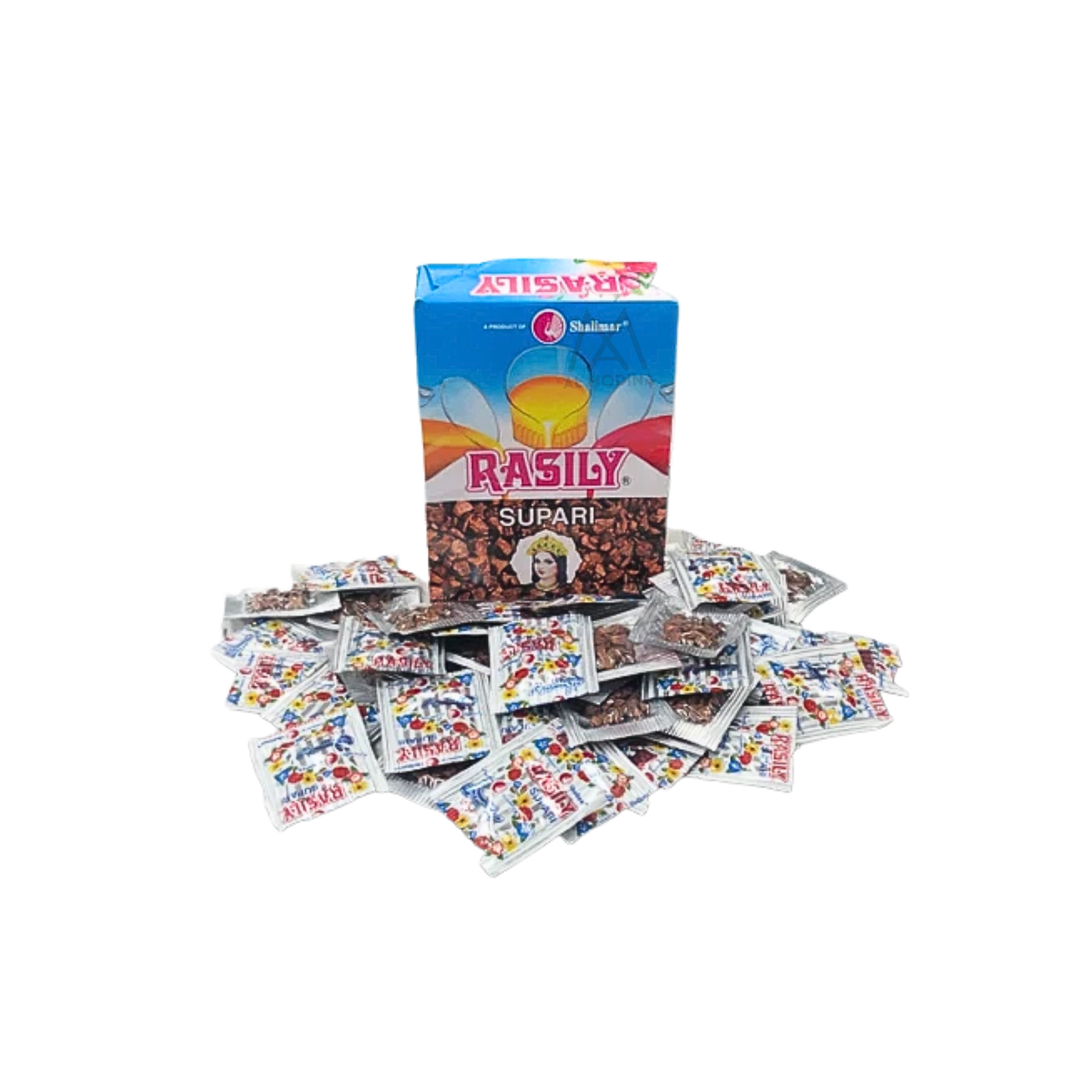 Rasily Supari mouth freshener box with multiple small packets by AL MODINA Halal Food