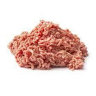 Fresh ground raw chicken meat pile isolated on white background