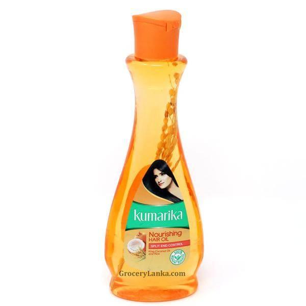 Kumarika nourishing hair oil bottle for split end control with natural ingredients on white background