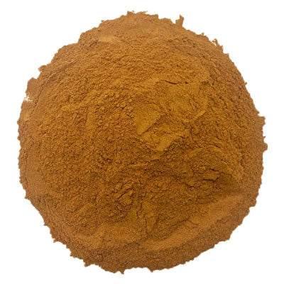 pile of finely ground brown powder isolated on white background