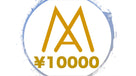 Al Modina ¥10000 gift card with gold logo on white and blue circular background