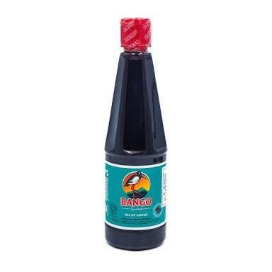 Bango kecap manis sweet soy sauce bottle with green label and red cap