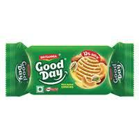 Britannia Good Day creme cookies pack with butter and cream filling in green packaging