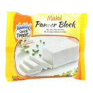 Vadilal Quick Treat Malai Paneer Block, soft creamy cottage cheese in yellow packaging