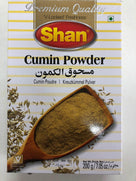 Shan Cumin Powder 200g spice box with wooden scoop and cumin seeds, suitable for vegetarians