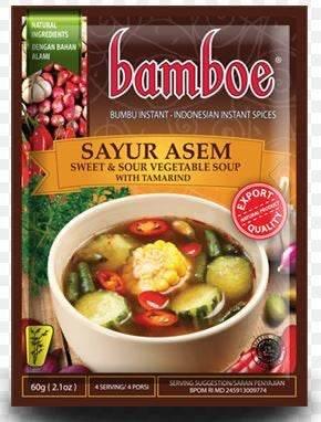 Bamboe Sayur Asem Indonesian instant sweet and sour vegetable soup seasoning with tamarind