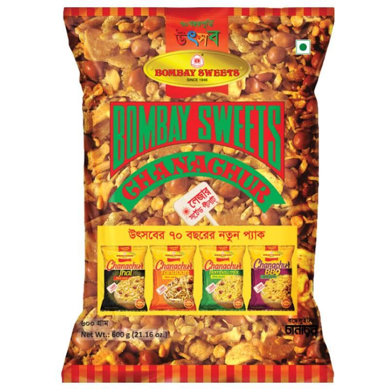 Bombay Sweets Chanachur spicy Indian snack mix in 600g pack with nuts and savory ingredients