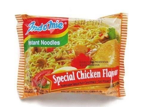 Indomie Instant Noodles Special Chicken Flavor pack with noodles and chicken image