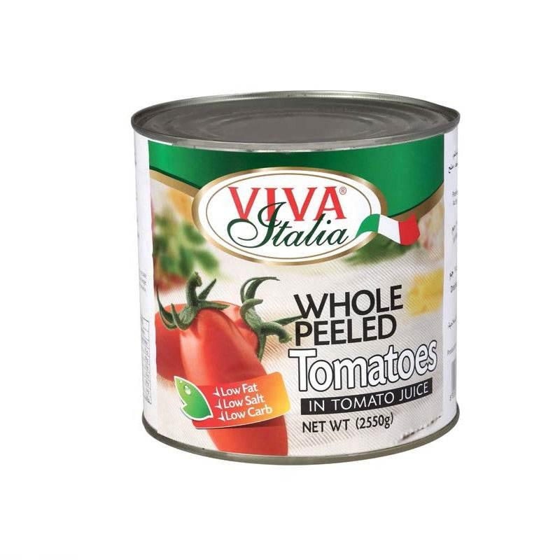 Viva Italia whole peeled tomatoes canned in tomato juice low fat low salt low carb 2550g