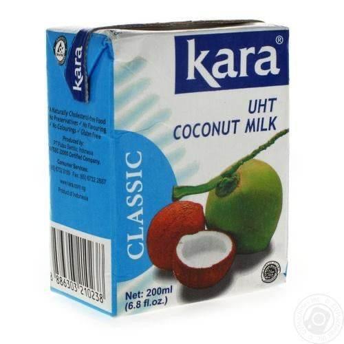 Kara Classic UHT Coconut Milk carton 200ml with green and brown coconuts image