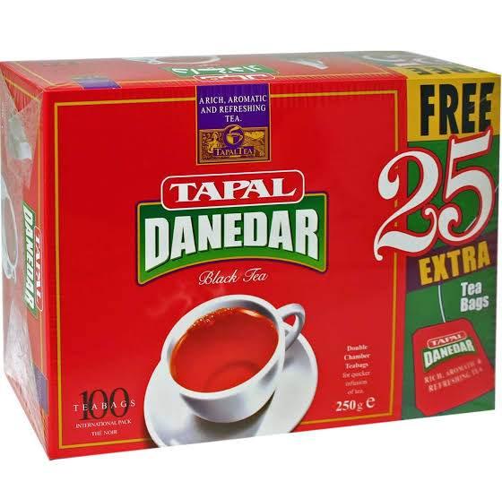 Tapal Danedar black tea box with 100 tea bags and free 25 extra tea bags offer
