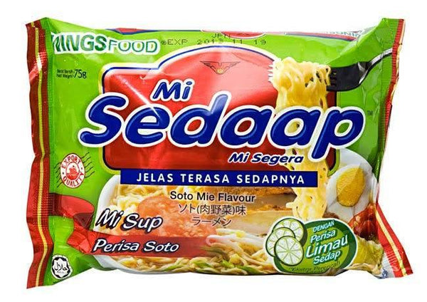 Mi Sedaap instant noodles Soto Mie flavour packet with lime and egg image