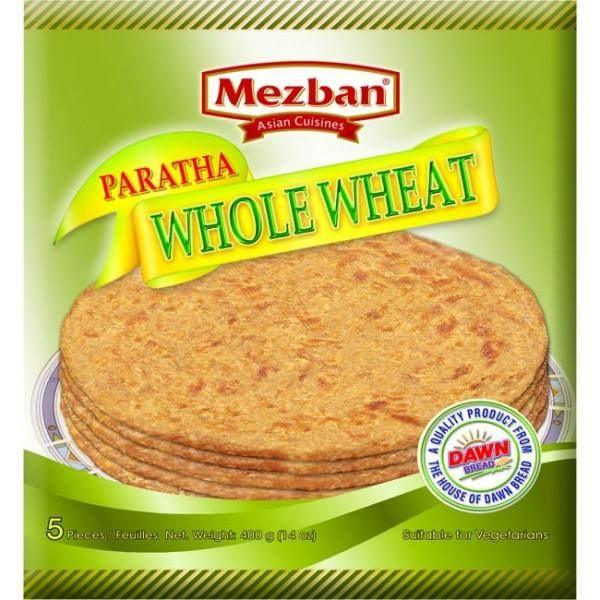 Mezban Asian Cuisines whole wheat paratha pack with 5 pieces, suitable for vegetarians
