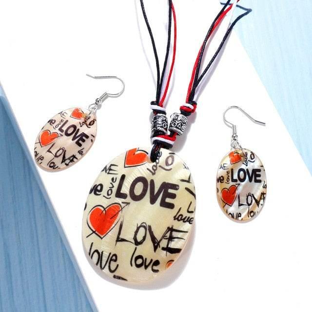 ZOSHI Fashion Jewelry Set 2019 Leather Chain Enamel Shell Necklace Earrings Bracelet Jewelry Sets Summer Bridal Jewelry Sets - AL MODINA