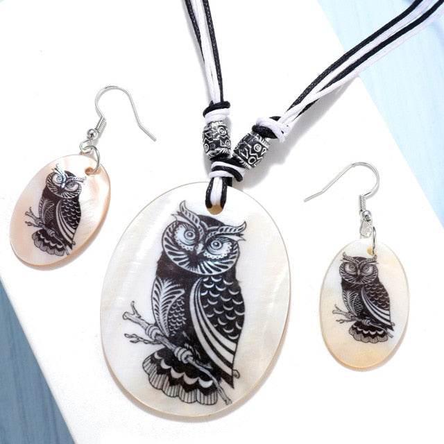 ZOSHI Fashion Jewelry Set 2019 Leather Chain Enamel Shell Necklace Earrings Bracelet Jewelry Sets Summer Bridal Jewelry Sets - AL MODINA