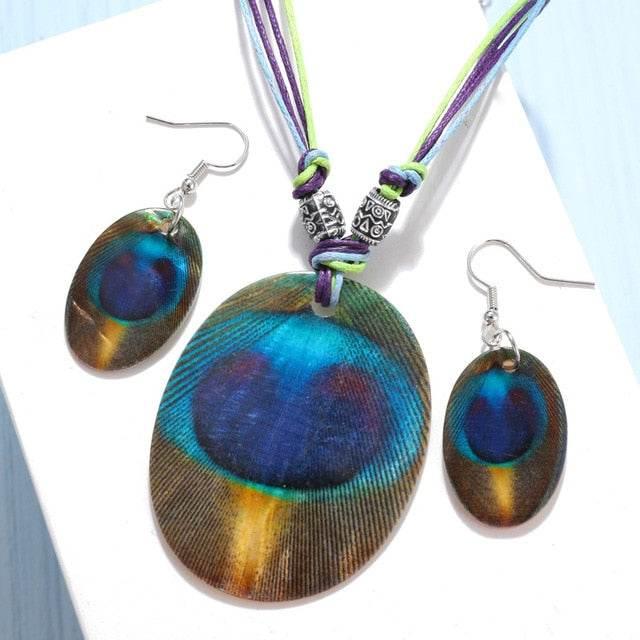 ZOSHI Fashion Jewelry Set 2019 Leather Chain Enamel Shell Necklace Earrings Bracelet Jewelry Sets Summer Bridal Jewelry Sets - AL MODINA