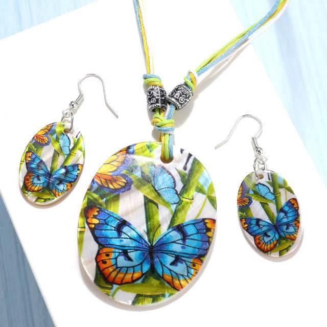 ZOSHI Fashion Jewelry Set 2019 Leather Chain Enamel Shell Necklace Earrings Bracelet Jewelry Sets Summer Bridal Jewelry Sets - AL MODINA