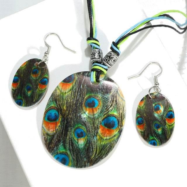 ZOSHI Fashion Jewelry Set 2019 Leather Chain Enamel Shell Necklace Earrings Bracelet Jewelry Sets Summer Bridal Jewelry Sets - AL MODINA