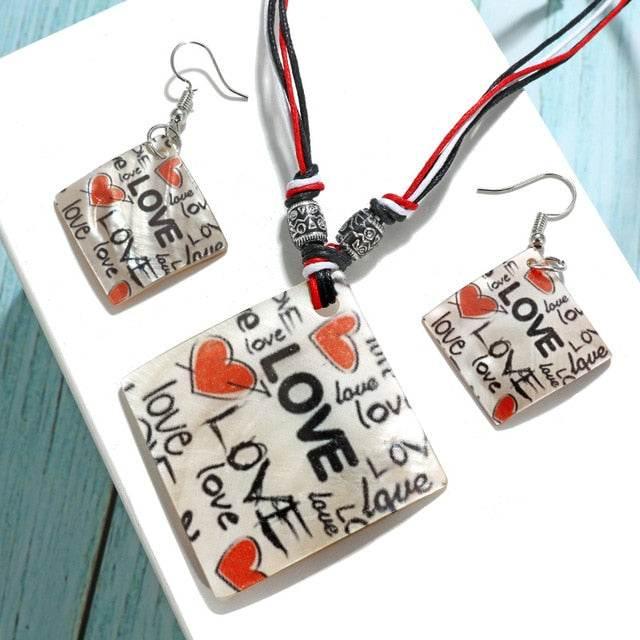 ZOSHI Fashion Jewelry Set 2019 Leather Chain Enamel Shell Necklace Earrings Bracelet Jewelry Sets Summer Bridal Jewelry Sets - AL MODINA