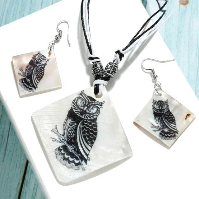 ZOSHI Fashion Jewelry Set 2019 Leather Chain Enamel Shell Necklace Earrings Bracelet Jewelry Sets Summer Bridal Jewelry Sets - AL MODINA