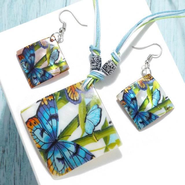 ZOSHI Fashion Jewelry Set 2019 Leather Chain Enamel Shell Necklace Earrings Bracelet Jewelry Sets Summer Bridal Jewelry Sets - AL MODINA