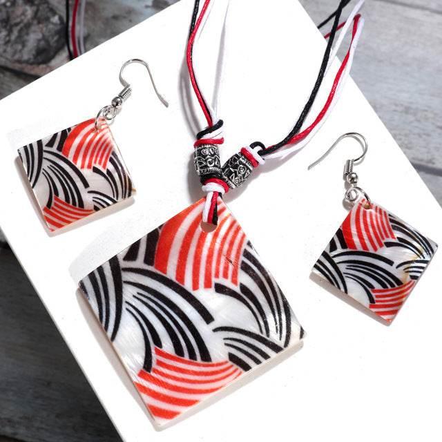 ZOSHI Fashion Jewelry Set 2019 Leather Chain Enamel Shell Necklace Earrings Bracelet Jewelry Sets Summer Bridal Jewelry Sets - AL MODINA