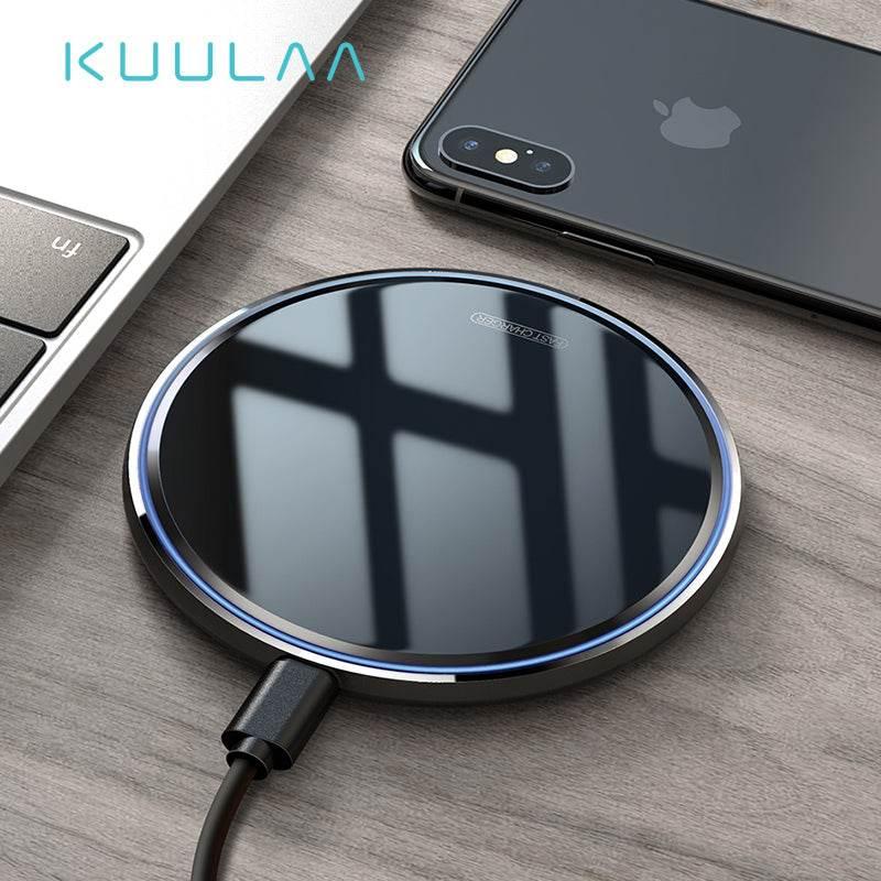 KUULAA Wireless Charger 10W Qi for Samsung S9 S10+ Note 9 8 Mirror Wireless Charging Pad 7.5W for iPhone X/XS Max XR 8 Plu - AL MODINA
